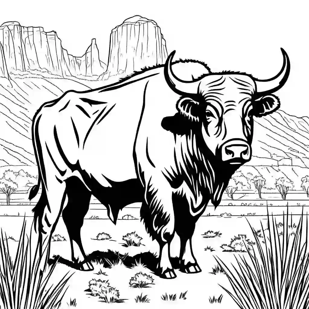 Buffaloes coloring pages